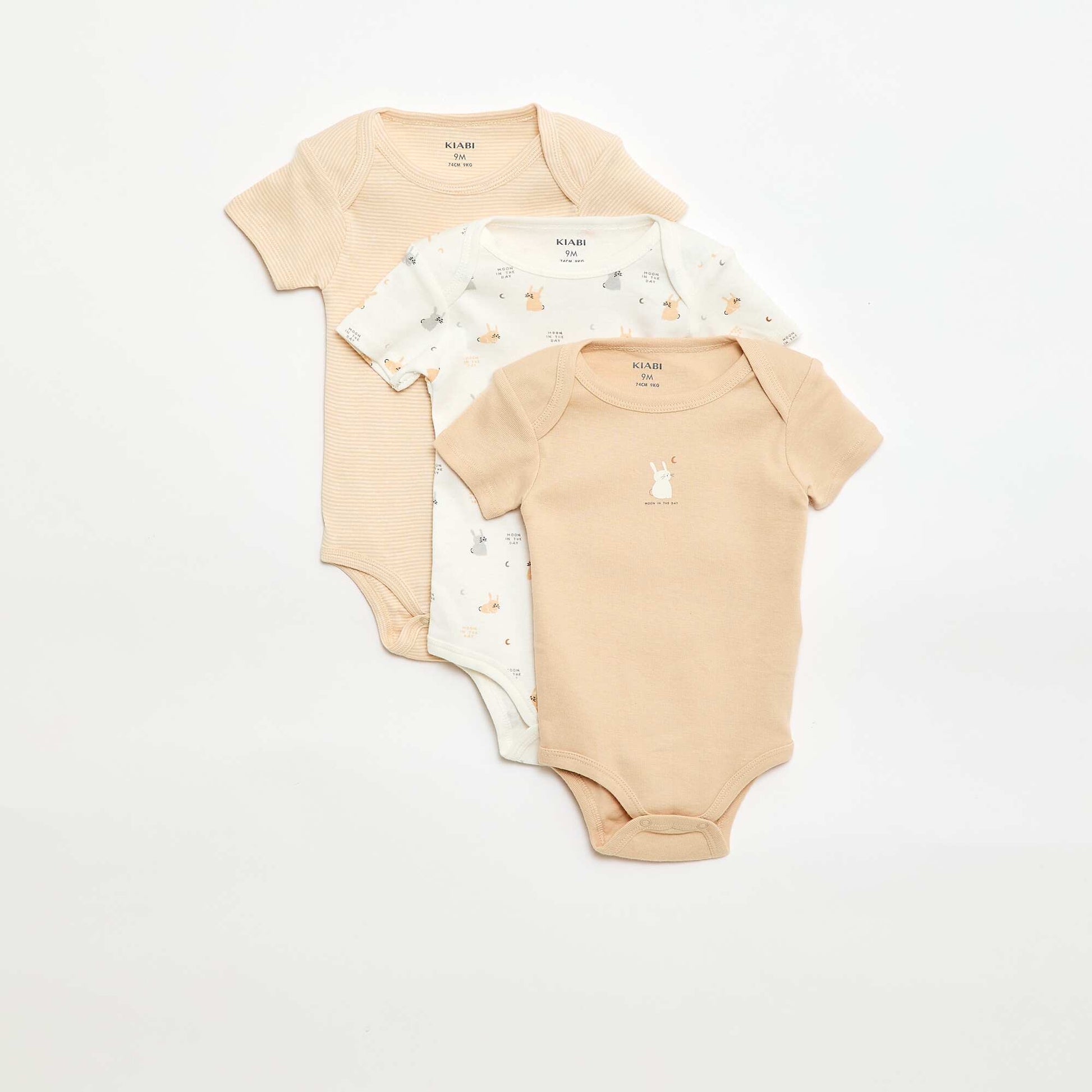 Bodies estampados de algodón - pack de 3 BEIGE