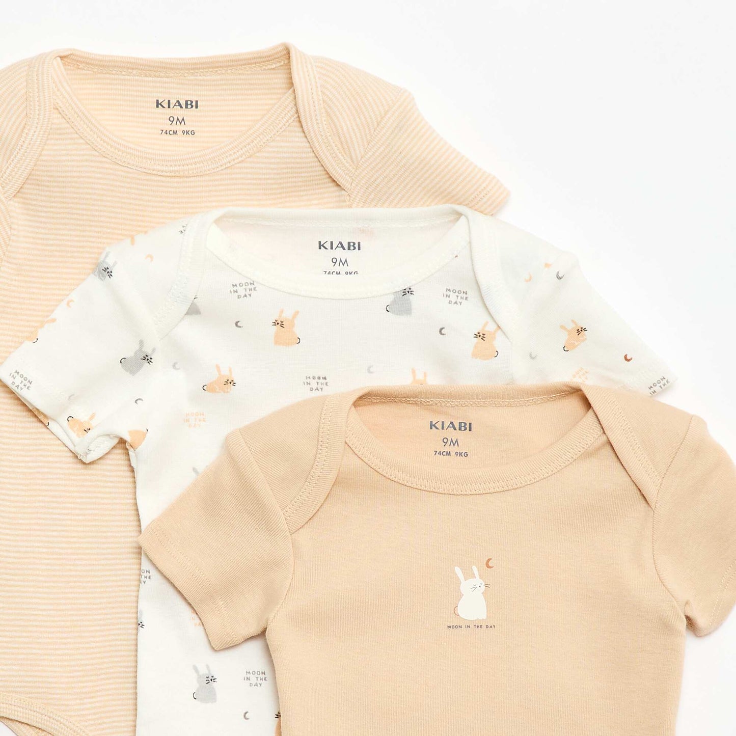 Bodies estampados de algodón - pack de 3 BEIGE