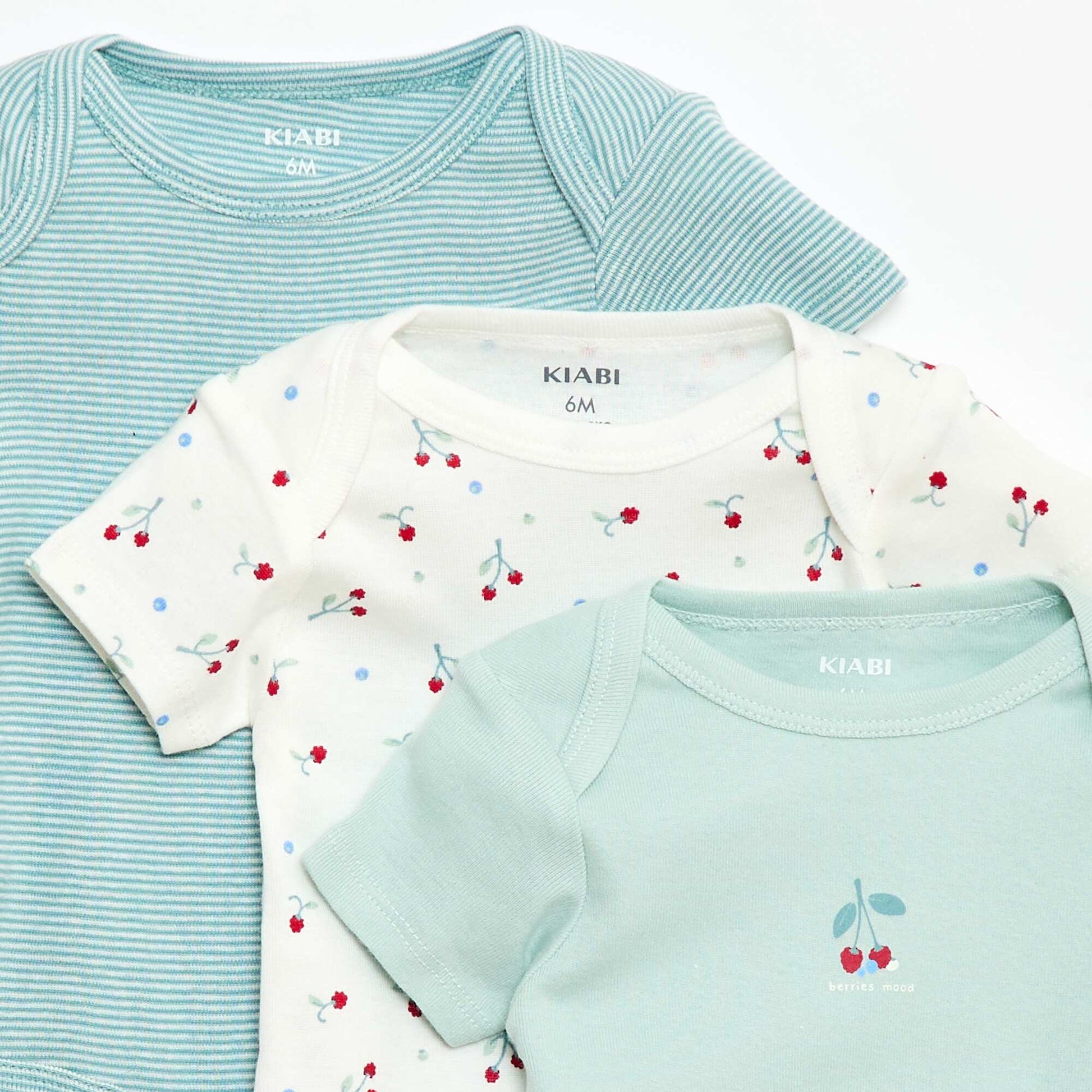 Bodies estampados de algodón - pack de 3 VERDE