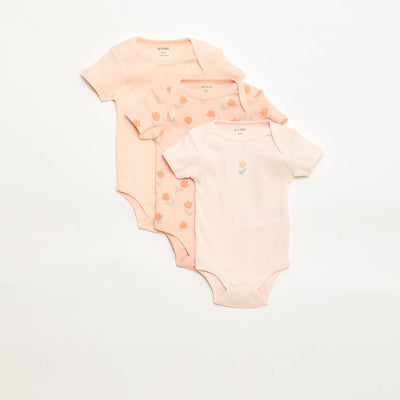Bodies estampados de algodón - pack de 3 NARANJA