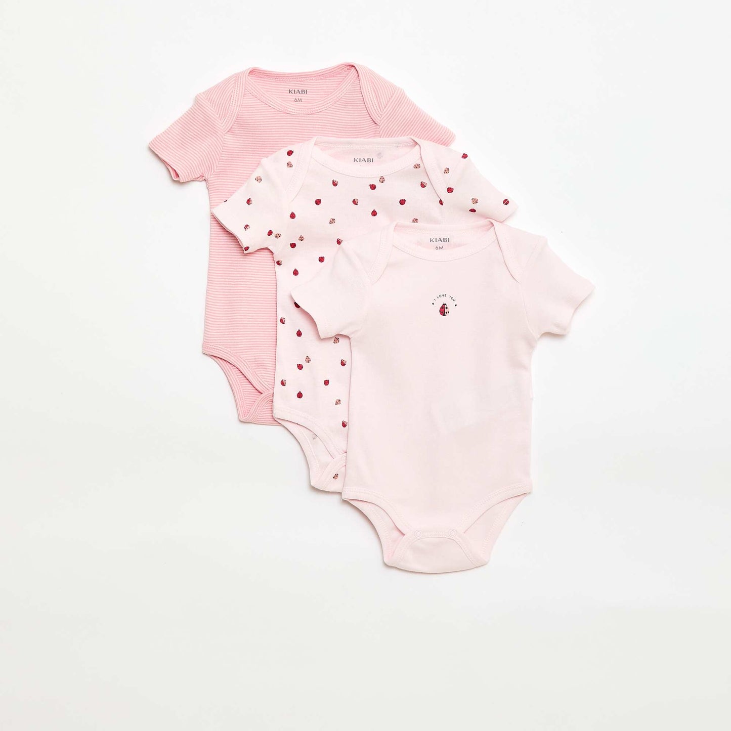 Bodies estampados de algodón - pack de 3 ROSA