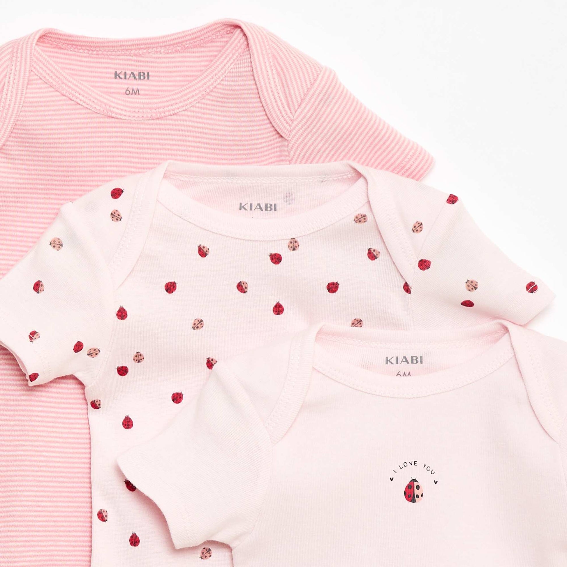 Bodies estampados de algodón - pack de 3 ROSA