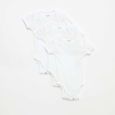 Bodie evolutivo de punto liso - Pack de 3 BLANCO