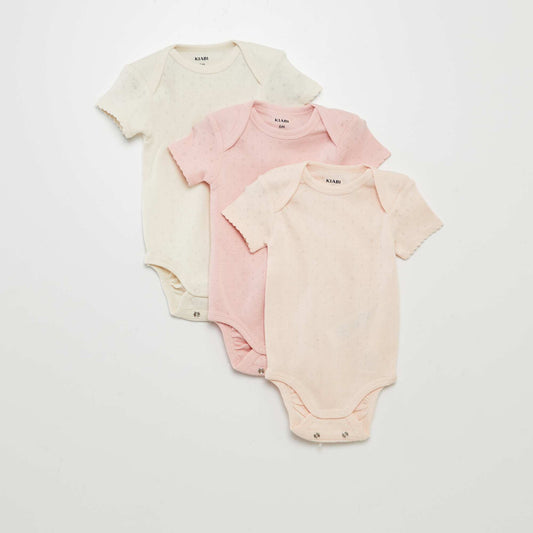 Bodis de punto liso  - Pack de 3 ROSA