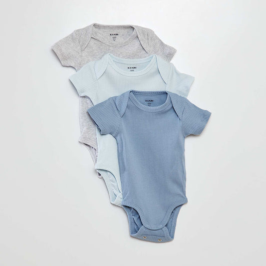 Bodis de punto liso  - Pack de 3 AZUL