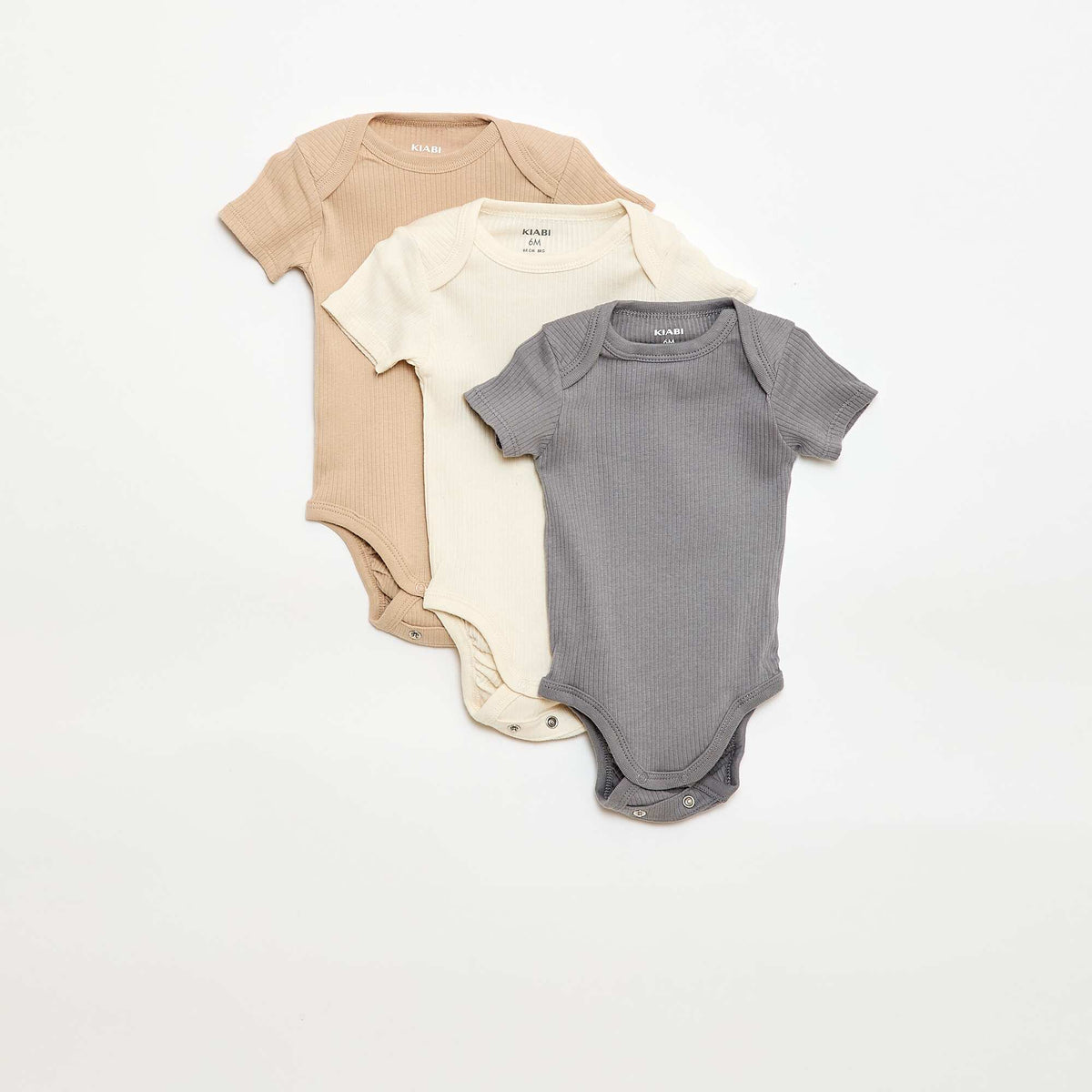 Bodie evolutivo de punto liso - Pack de 3 BEIGE