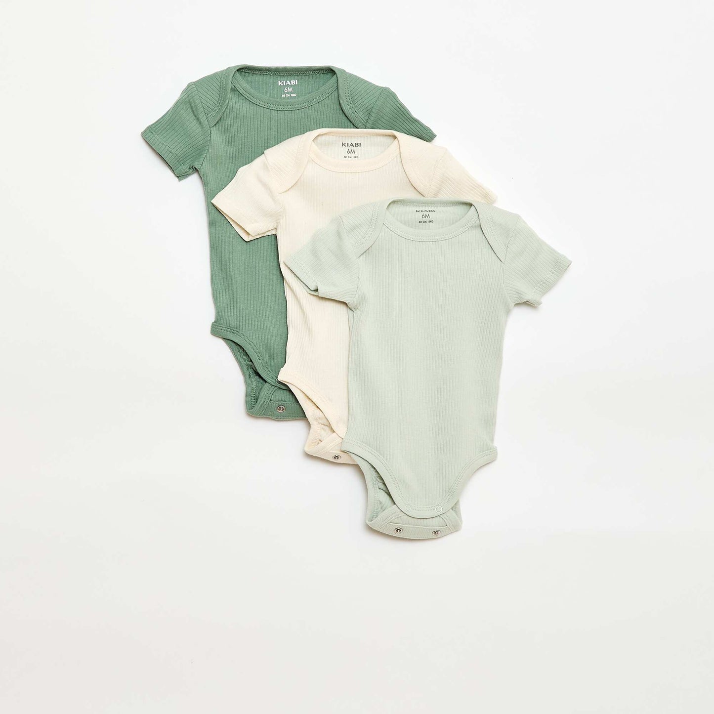 Bodie evolutivo de punto liso - Pack de 3 VERDE