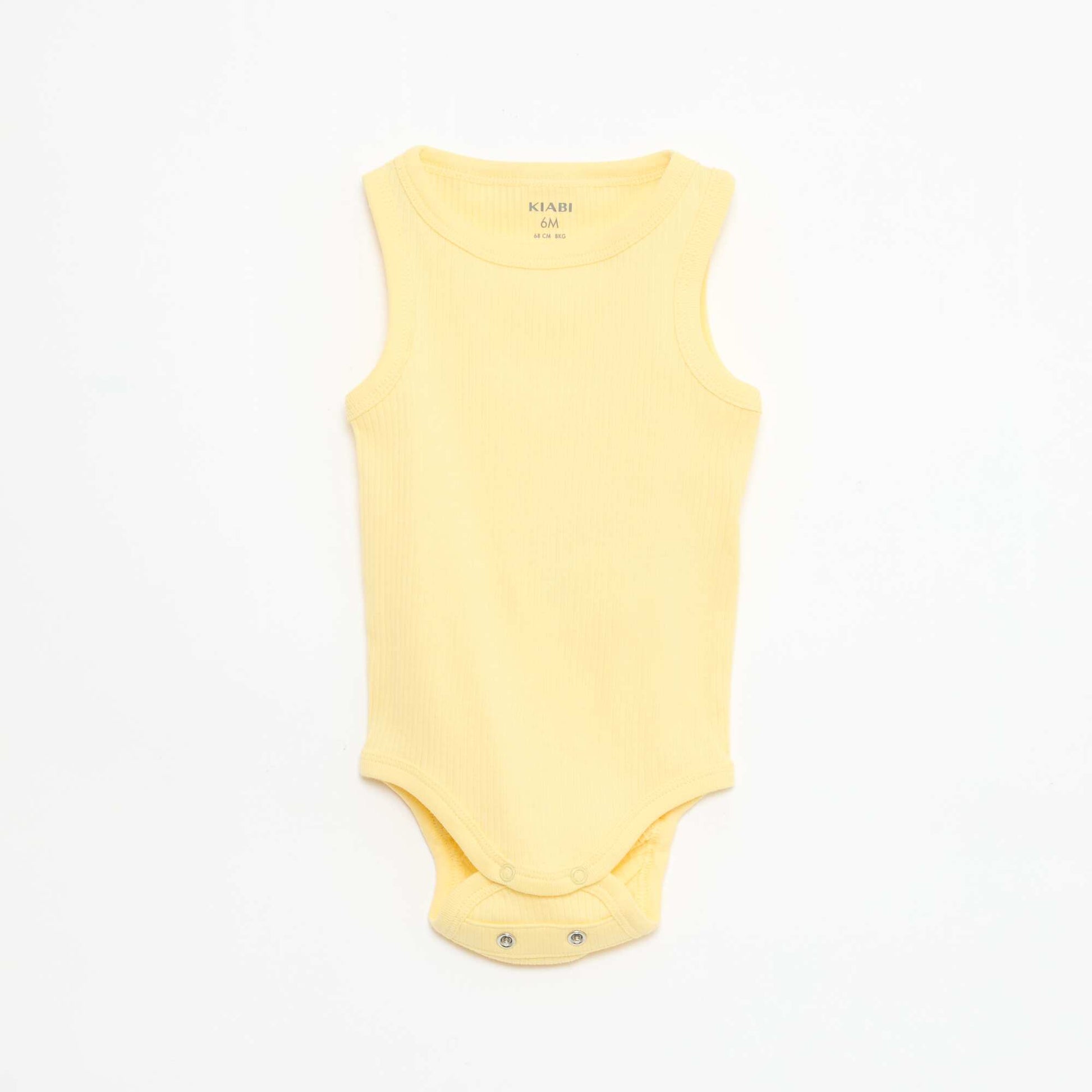 Pack de 3 bodies evolutivos de tirantes lisos AMARILLO