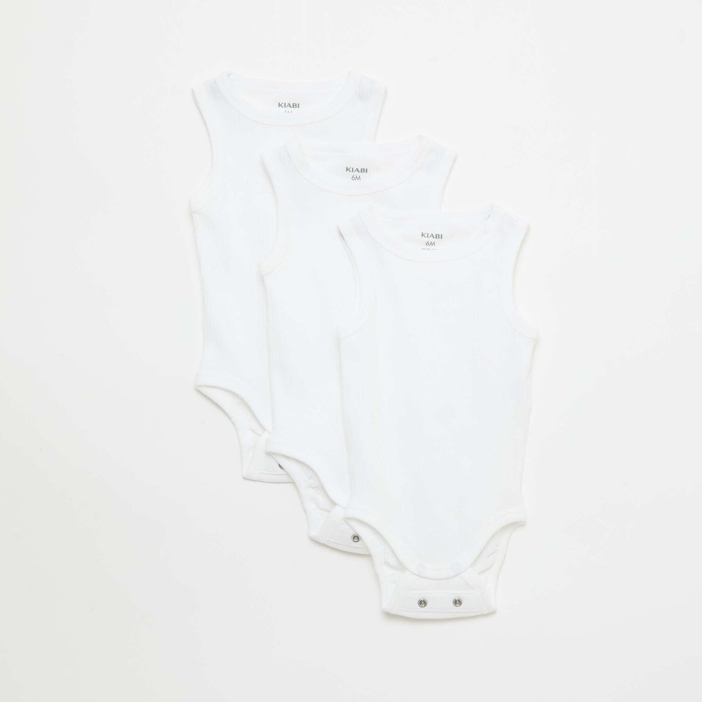 Pack de 3 bodies evolutivos de tirantes lisos BLANCO