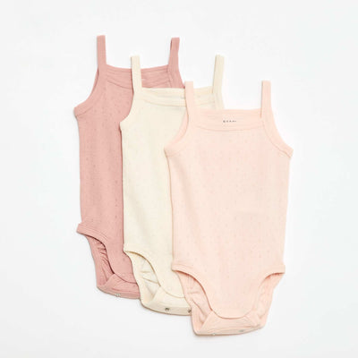 Bodies evolutivos de tirantes - pack de 3 ROSA