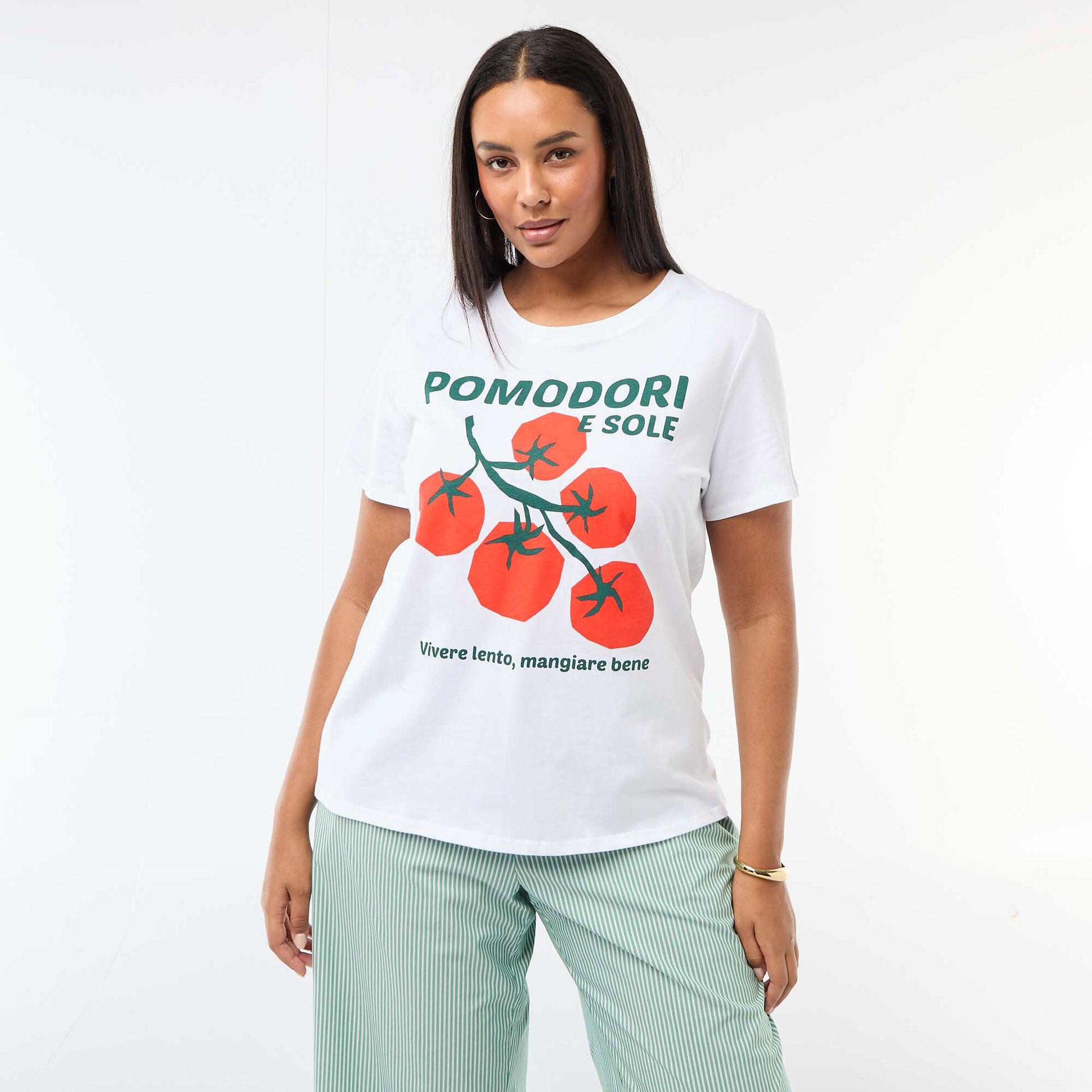Camiseta de manga corta estampada BLANCO