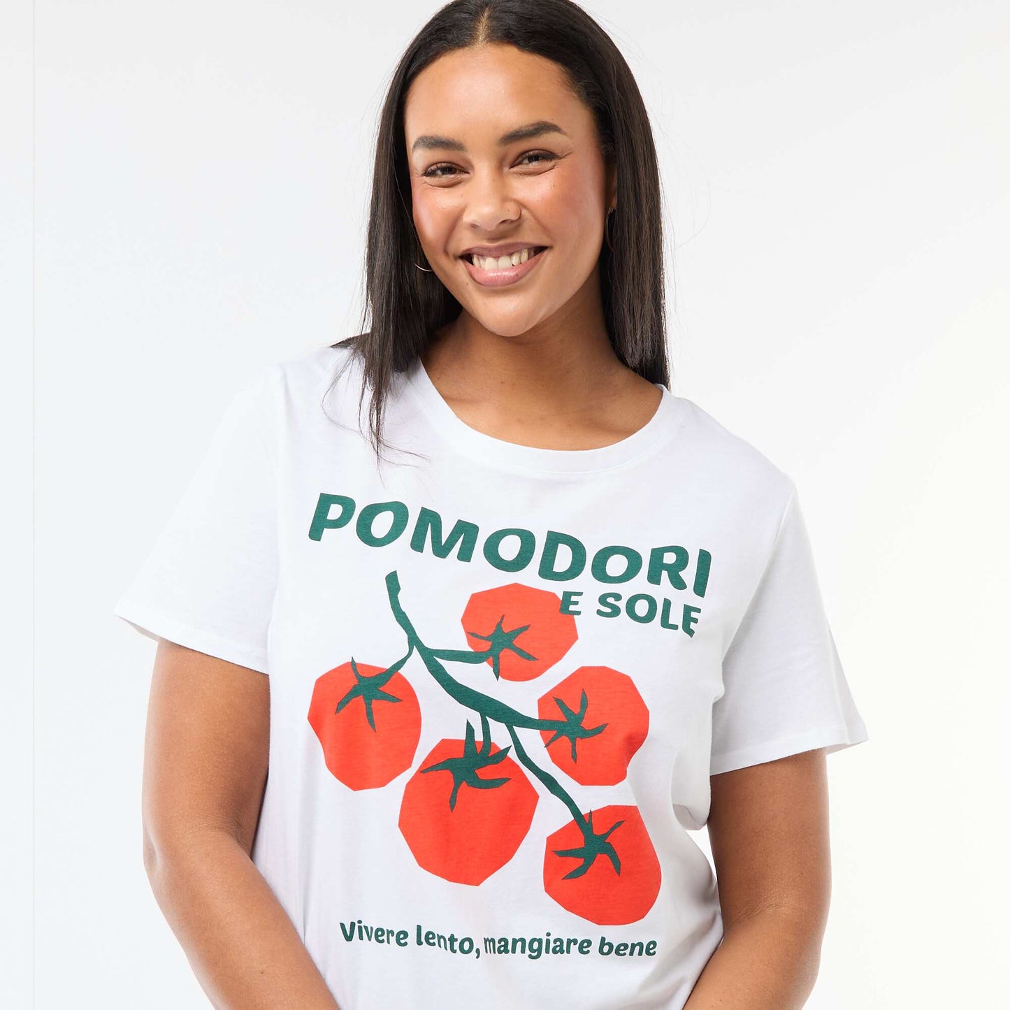 Camiseta de manga corta estampada BLANCO