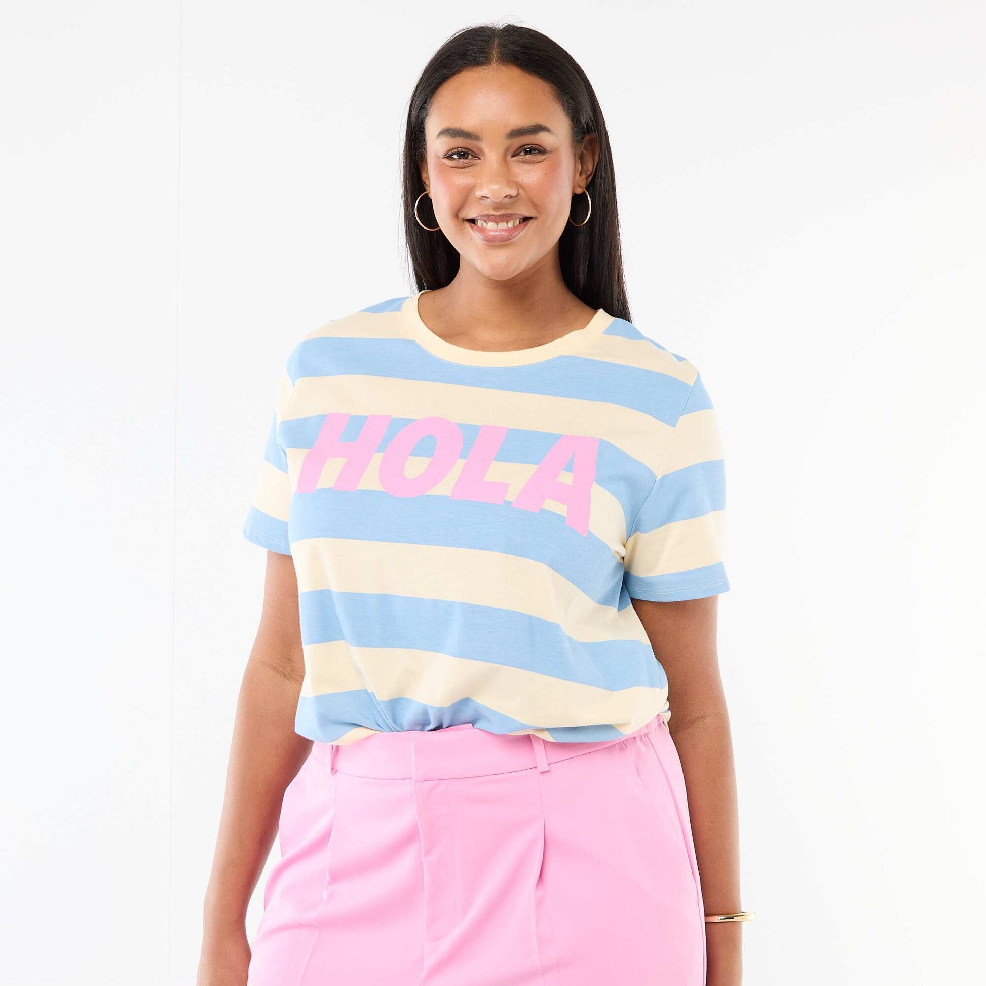Camiseta de manga corta estampada AZUL