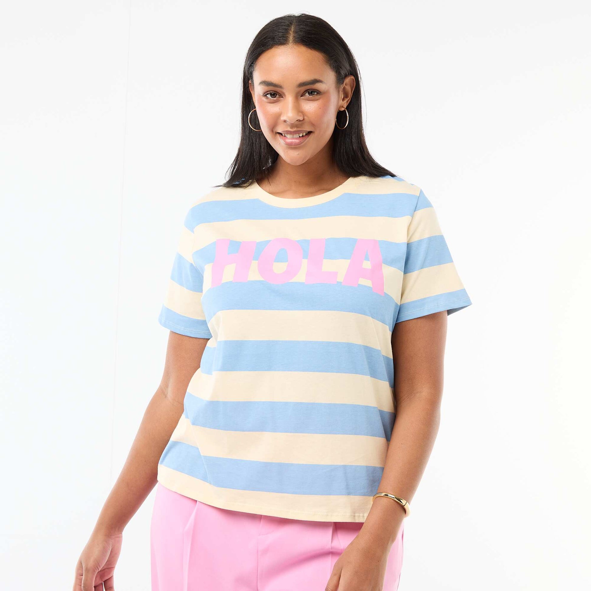Camiseta de manga corta estampada AZUL