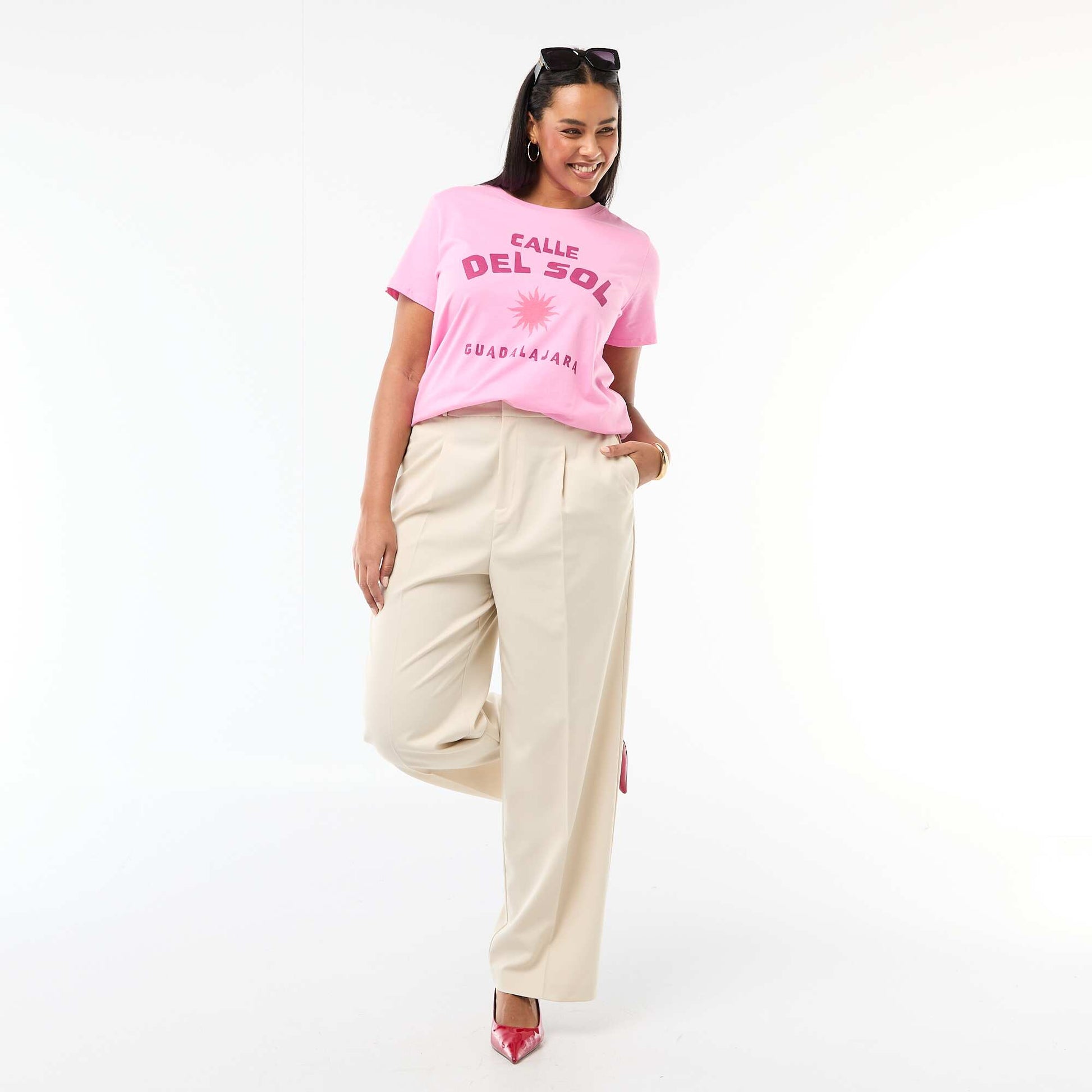 Camiseta de manga corta estampada ROSA
