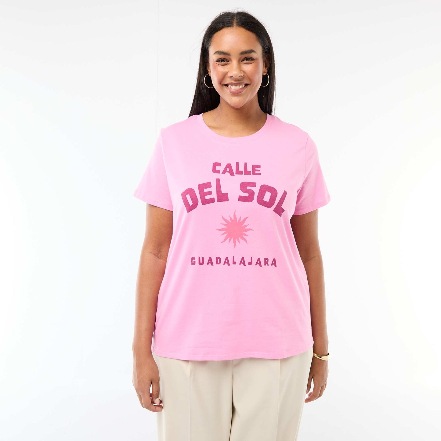 Camiseta de manga corta estampada ROSA