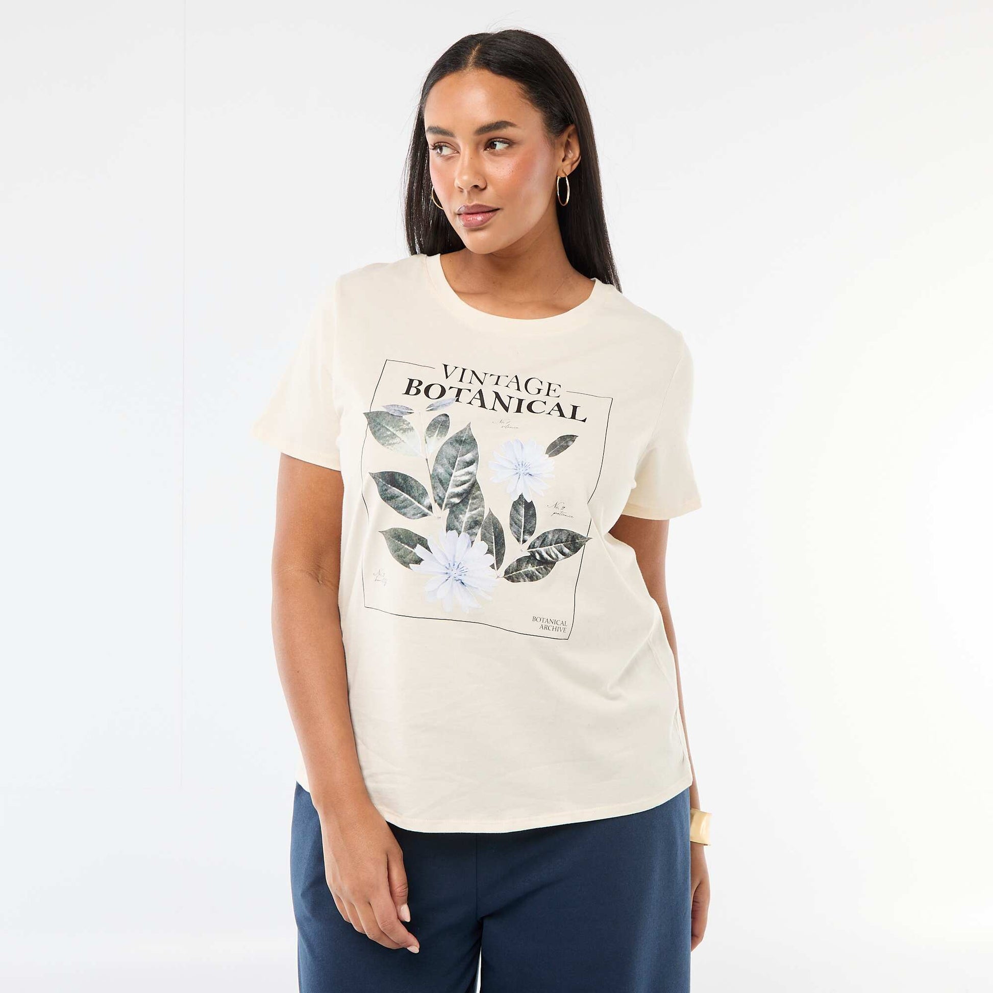 Camiseta de manga corta estampada BLANCO