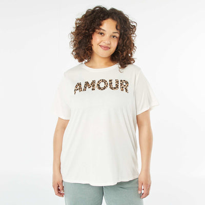 Camiseta de manga corta estampada BLANCO