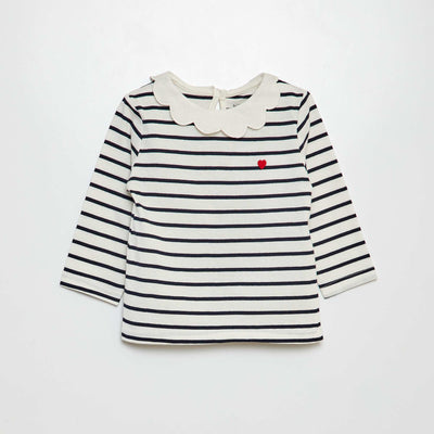 Camiseta con gorguera BLANCO