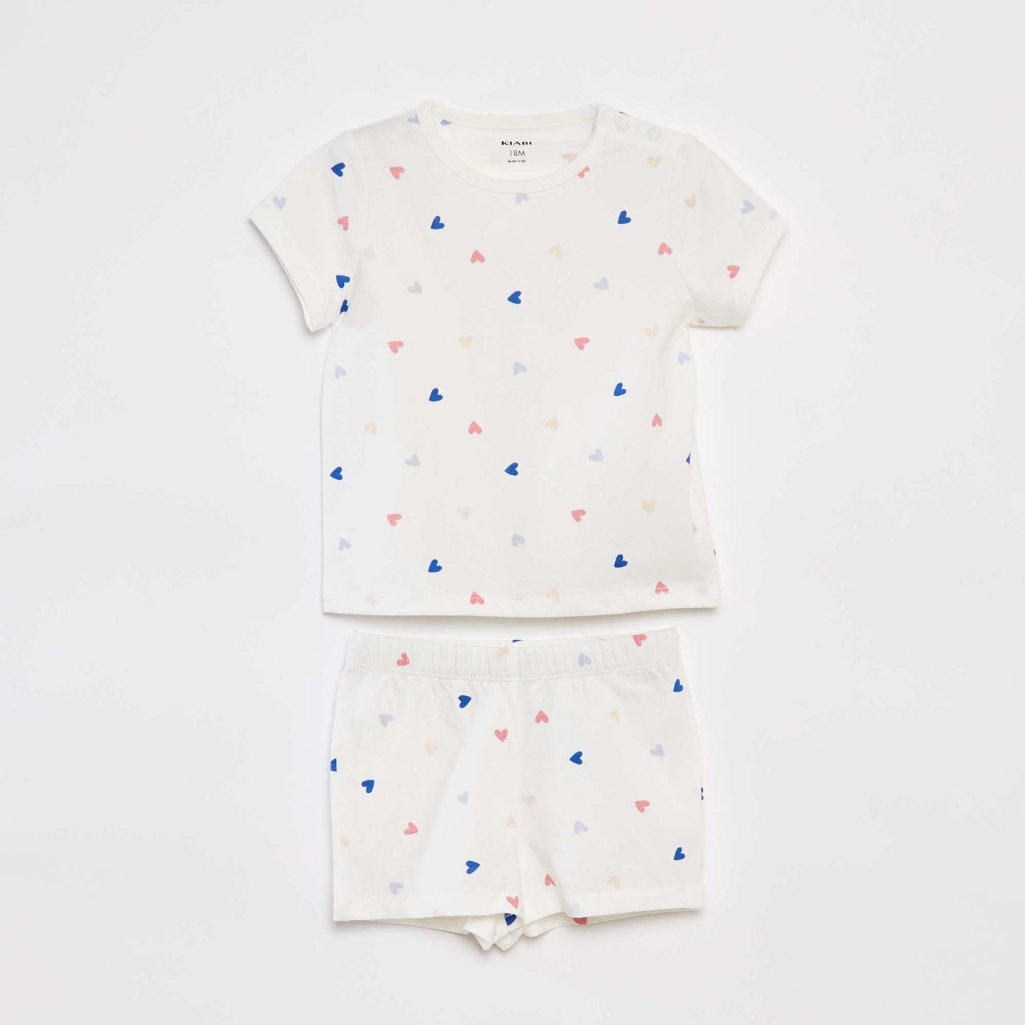 Pijama corto camiseta + short - 2 piezas BLANCO