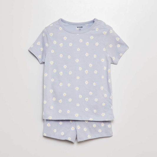 Pijama corto camiseta + short - 2 piezas AZUL