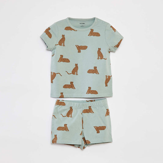 Pijama corto camiseta + short - 2 piezas AZUL