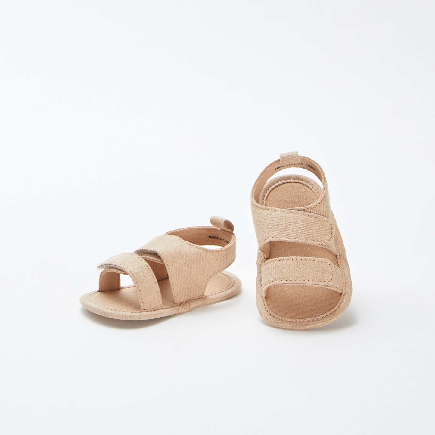 Sandalias de tela con velcros BEIGE