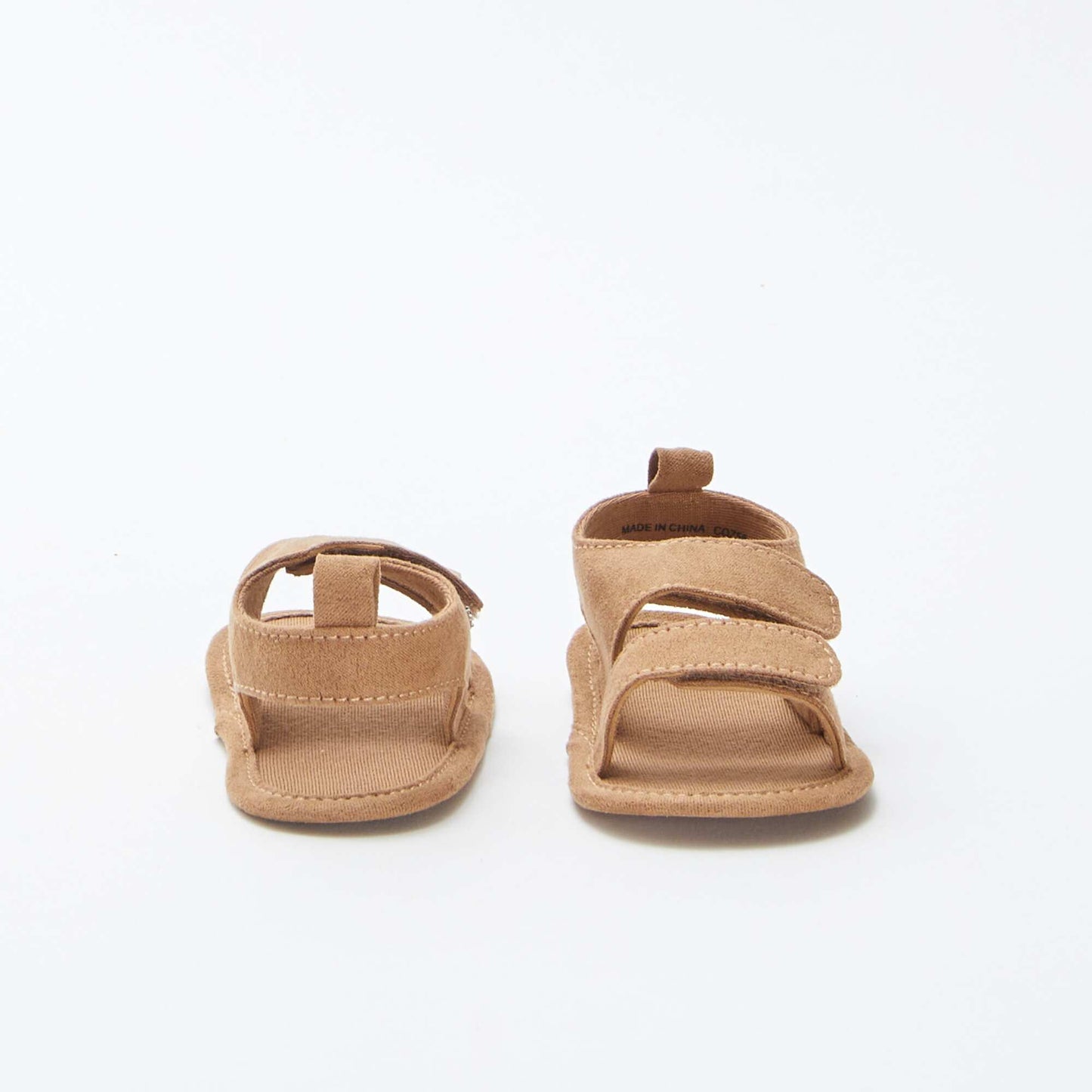 Sandalias de tela con velcros MARRON