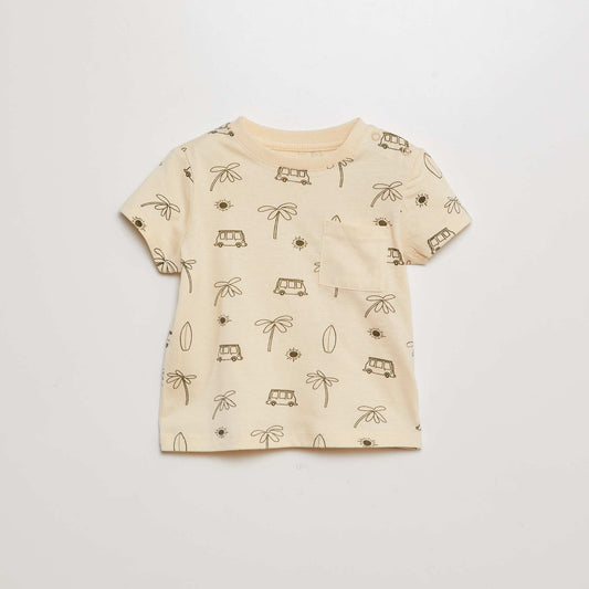 Camiseta con bolsillo en el pecho BLANCO