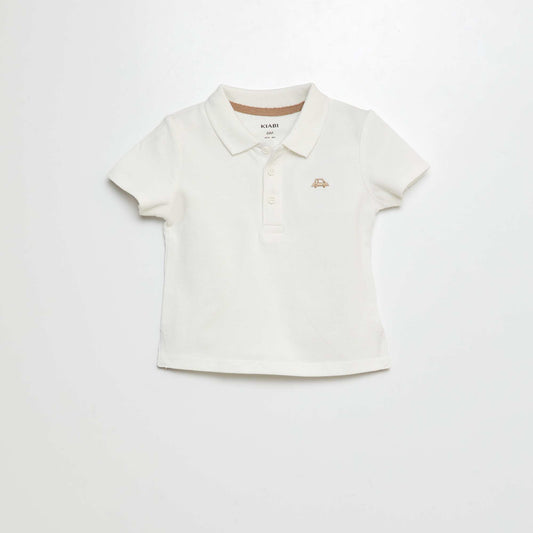 Remera de algodón piqué BLANCO
