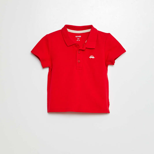 Remera de algodón piqué ROJO