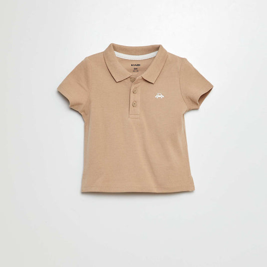 Remera de algodón piqué BEIGE