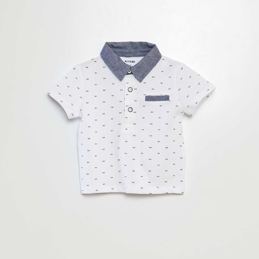 Remera de piqué de algodón BLANCO