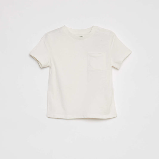 Camiseta lisa de manga corta BLANCO