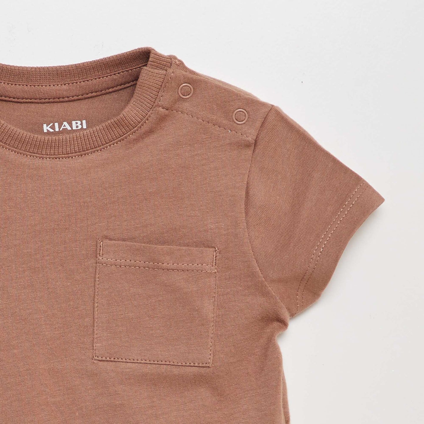 Camiseta lisa de manga corta MARRON