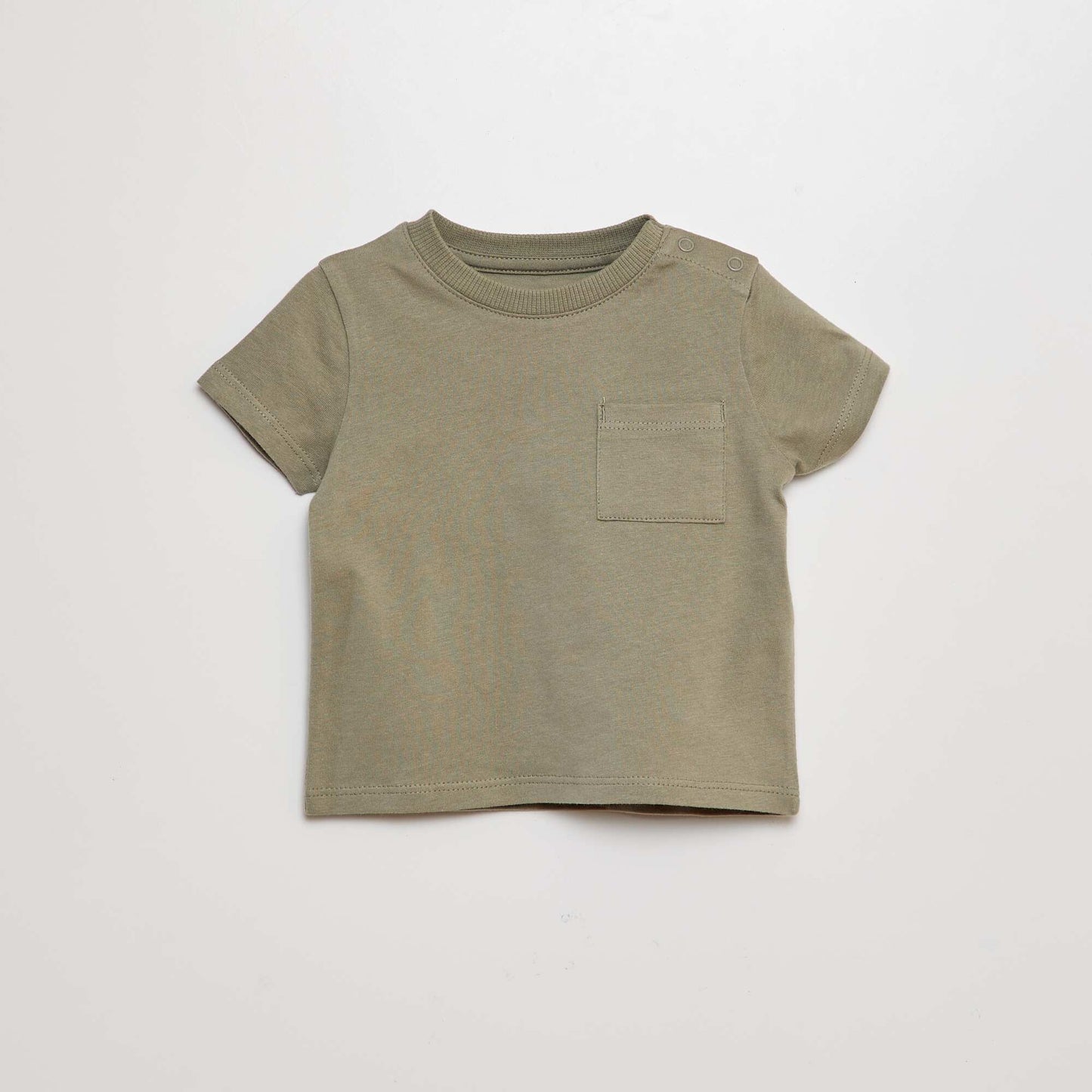 Camiseta lisa de manga corta VERDE