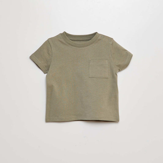 Camiseta lisa de manga corta VERDE