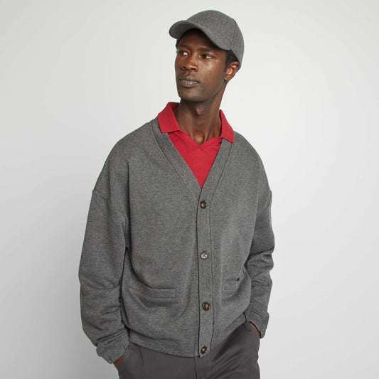 Chaqueta cárdigan de punto jaspeada GRIS