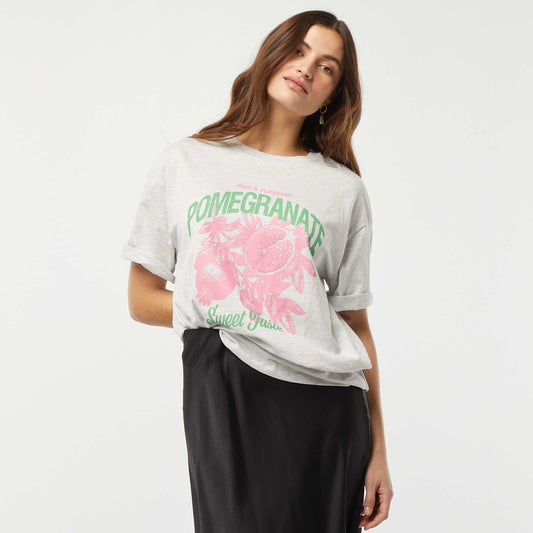 Camiseta de punto estampada de manga corta GRIS
