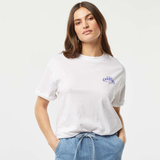 Camiseta de punto estampada de manga corta BLANCO