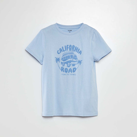 Camiseta estampada de manga corta AZUL