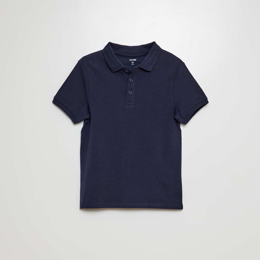 Remera liso de punto de piqué AZUL