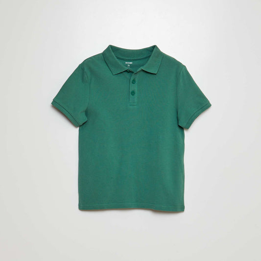 Remera liso de punto de piqué VERDE