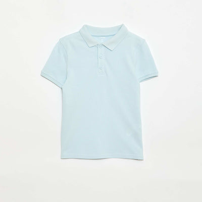 Remera liso de punto de piqué AZUL