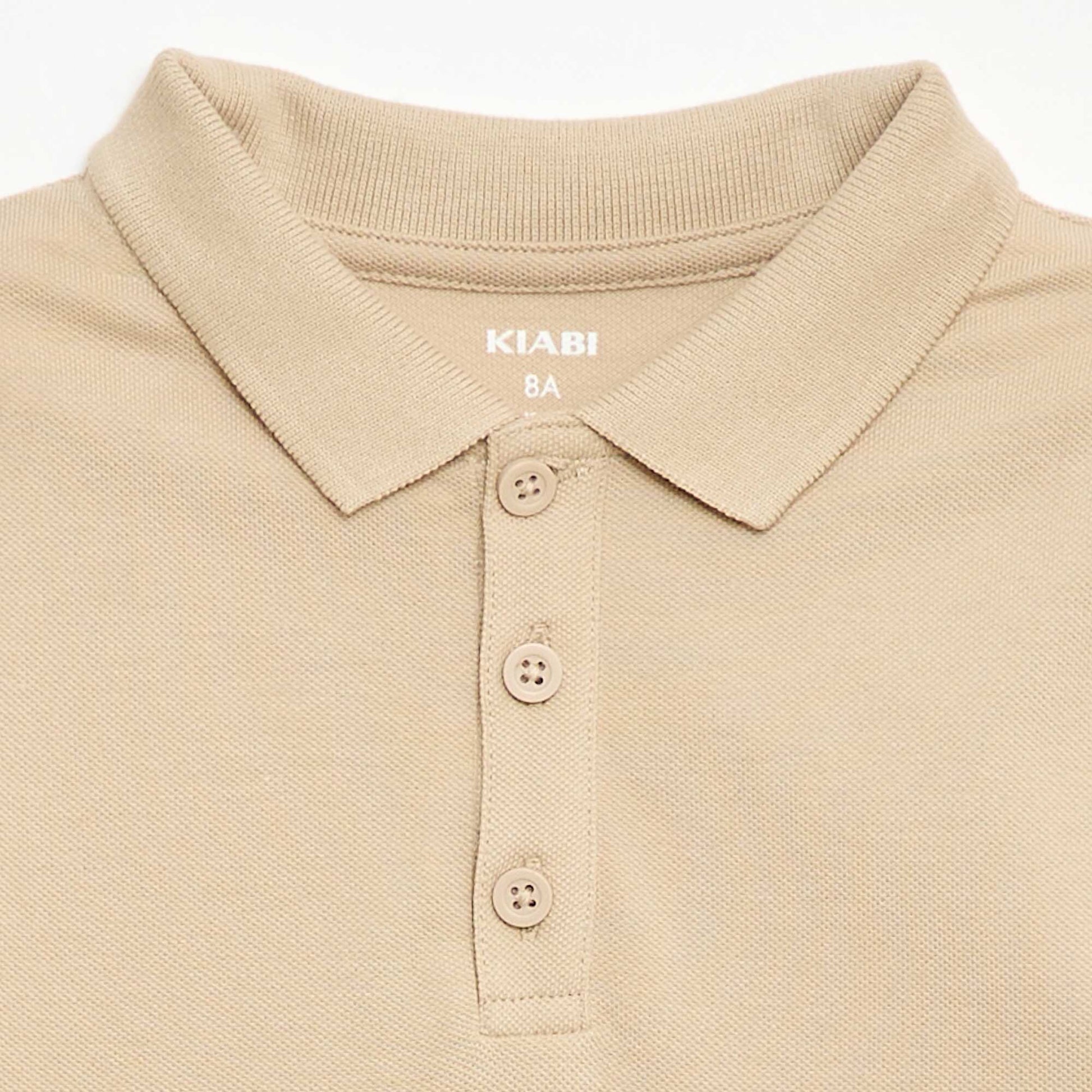 Remera liso de punto de piqué BEIGE