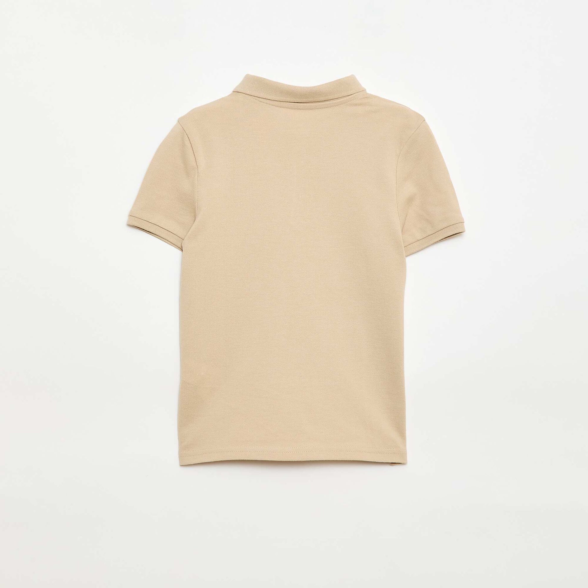 Remera liso de punto de piqué BEIGE