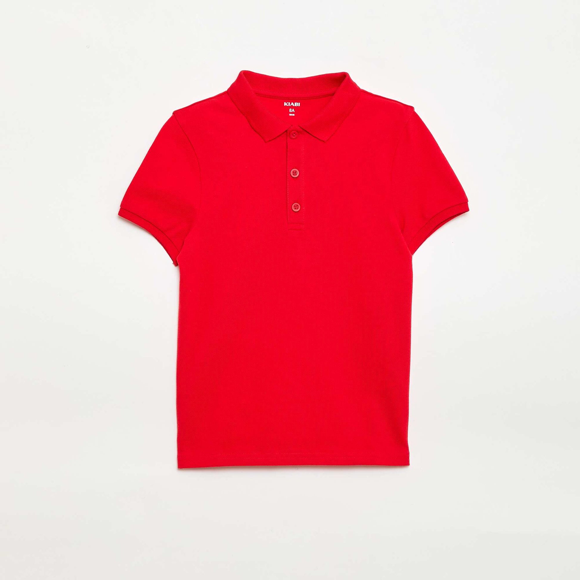 Remera liso de punto de piqué ROJO