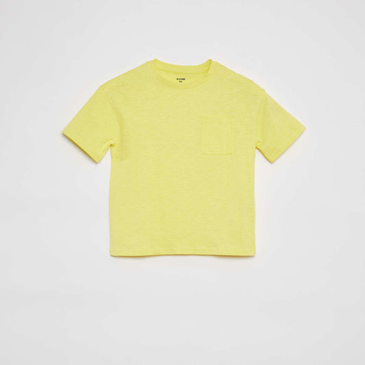 Camiseta lisa con bolsillo AMARILLO