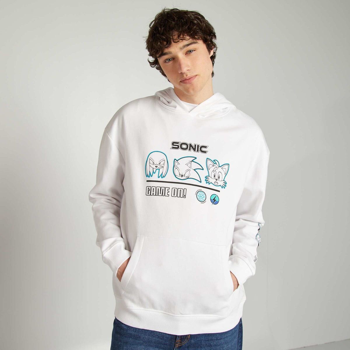 Buzo con capucha 'Sonic' con estampado en ambos lados BLANCO – Kiabi ...