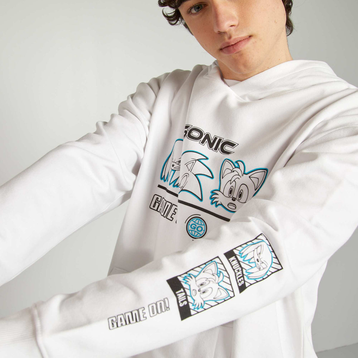 Buzo con capucha 'Sonic' con estampado en ambos lados BLANCO – Kiabi ...